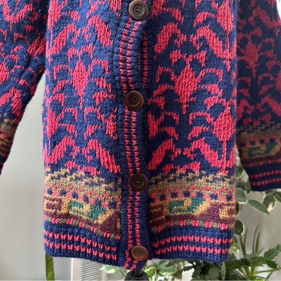 Chunky Knit Sweater Cardigan in Rich Fall Colors - Picture 3 of 5